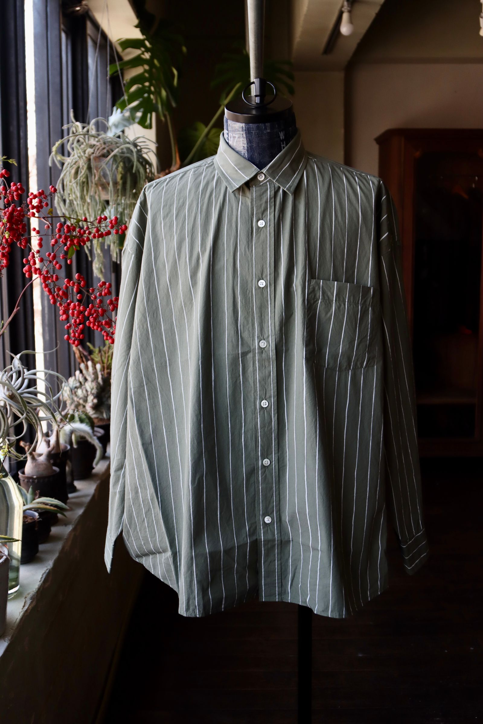S.F.C 24SS エスエフシー SFC STRIPE SHIRT(SFCSS24S02)Olive☆2月24日(土)発売！
