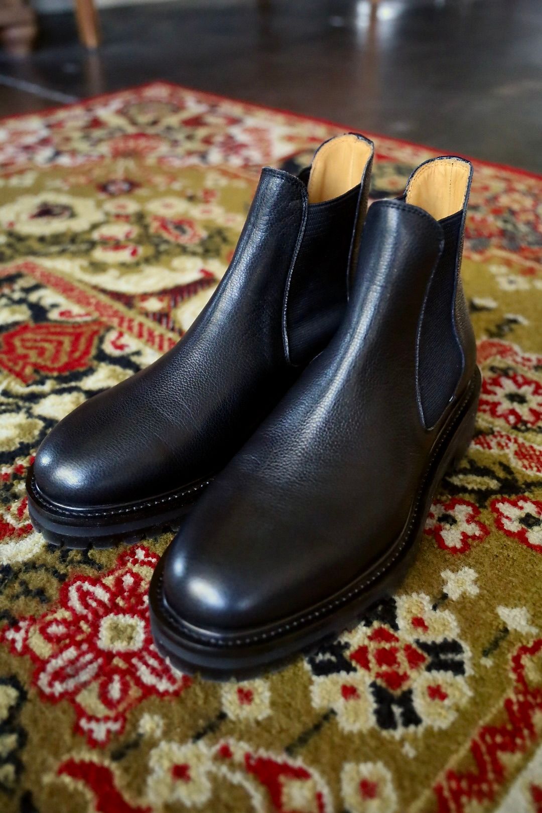 FOOTWORKSフットワークス サイドゴアブーツ Side Gore Boots in Grain Leather(F03-0001_M)BLACK☆新作発売！