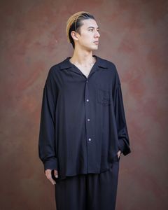 グラフペーパー SIDOGRAS Twill Viscose Oversized Sleeping Shirt (GM244-50014B)BLACK