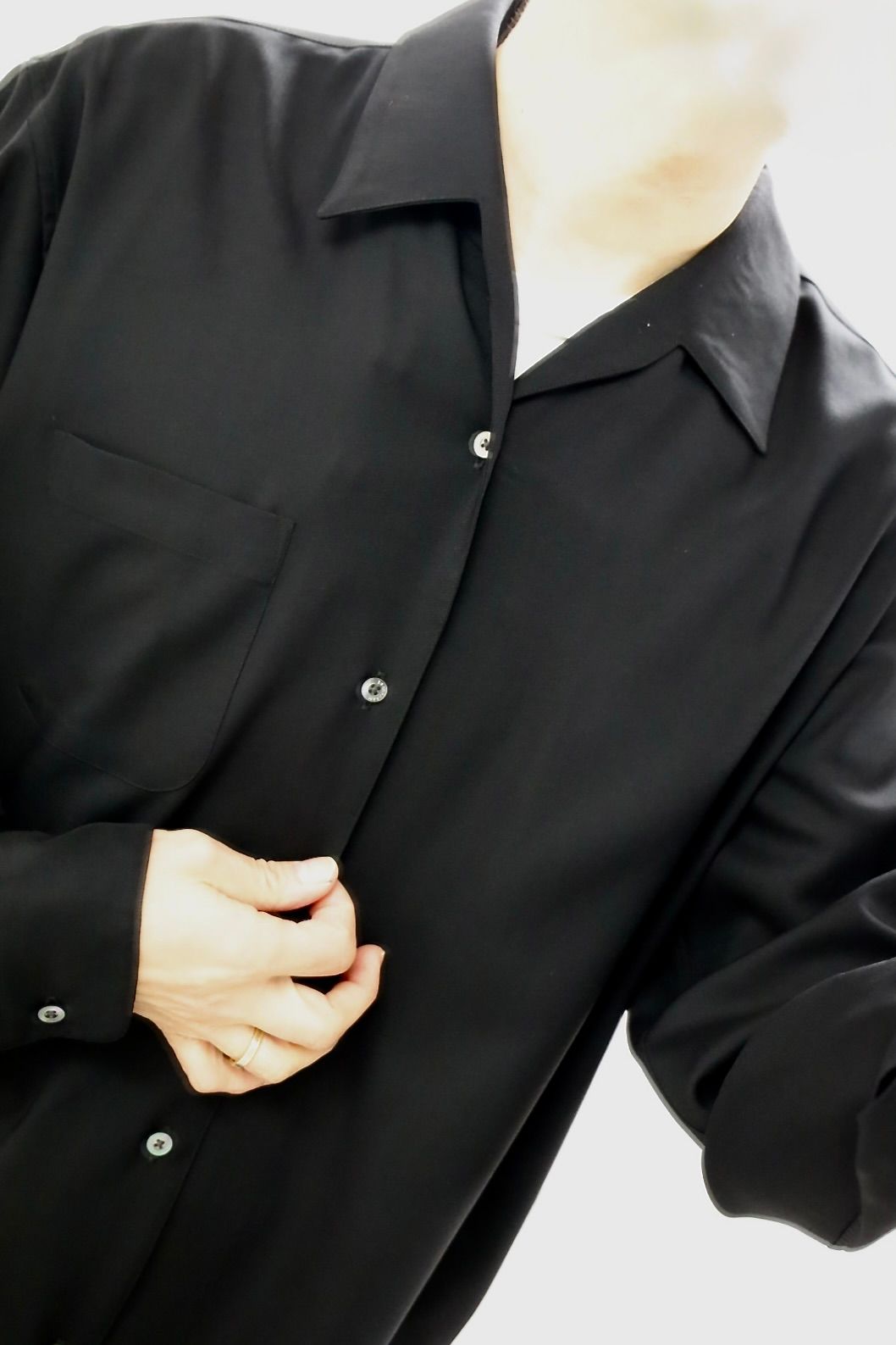 MARKAWARE 26SS ITALIAN OPEN COLLAR SHIRT(A26A06SH02C)BLACK☆新作発売！