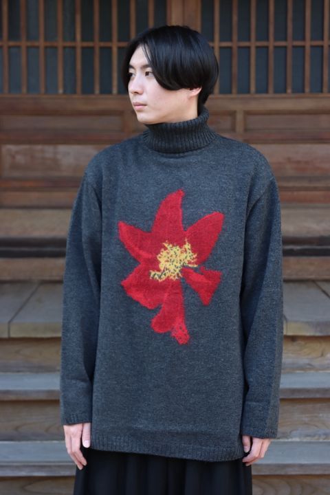 yohji yamamoto 花柄タートルニット(HX-K15-181) style.2021.8.29.