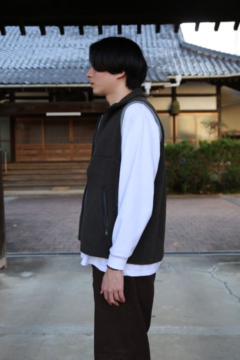 Graphpaper Wool Boa Zip-Up Vest style.2020.12.26