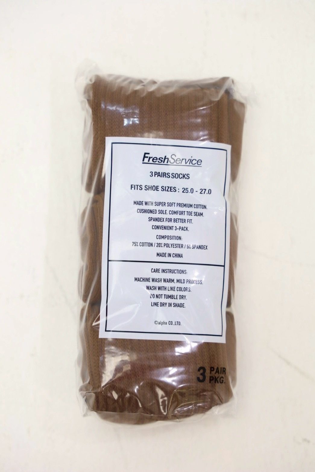 フレッシュサービス ソックス ORIGINAL 3-PACK SOCKS(FSP-90092B)BROWN☆5月9日(土)新作発売！