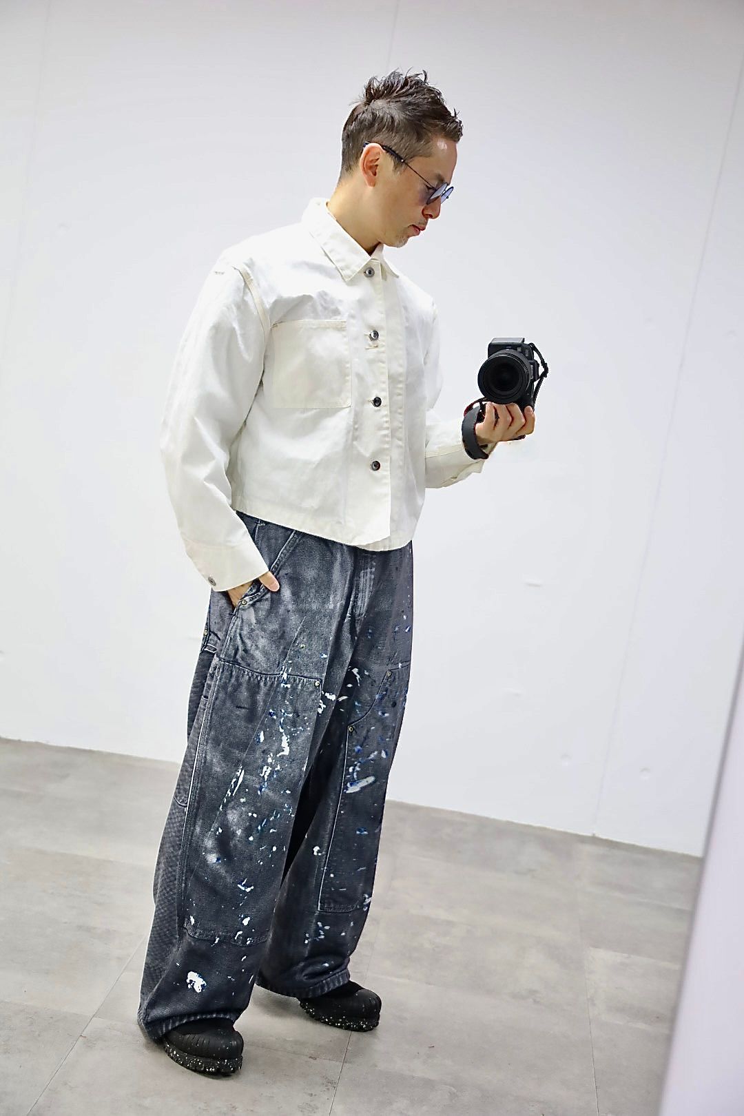 TALKING ABOUT THE ABSTRACTION PRINT DUCK WIDE PT"BLACK"スタイル20260118