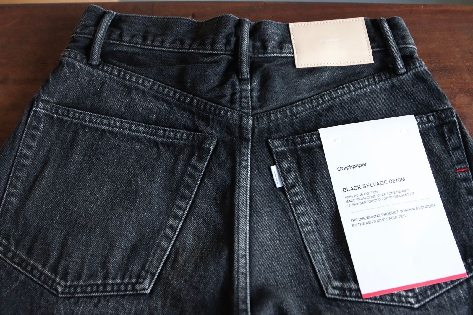Graphpaper 25AW Women's Selvage Denim Two Tuck Wide Pants(GL253-40062DB)BLACK_DARK FADE