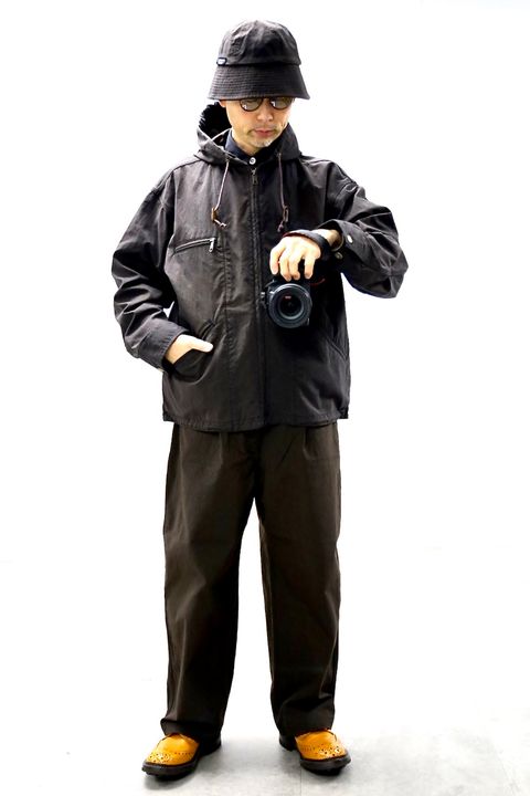 COMME des GARCONS HOMME コムデギャルソンオム26SS ナイロンオックス製品染フーデッドパーカ"BROWN"スタイル