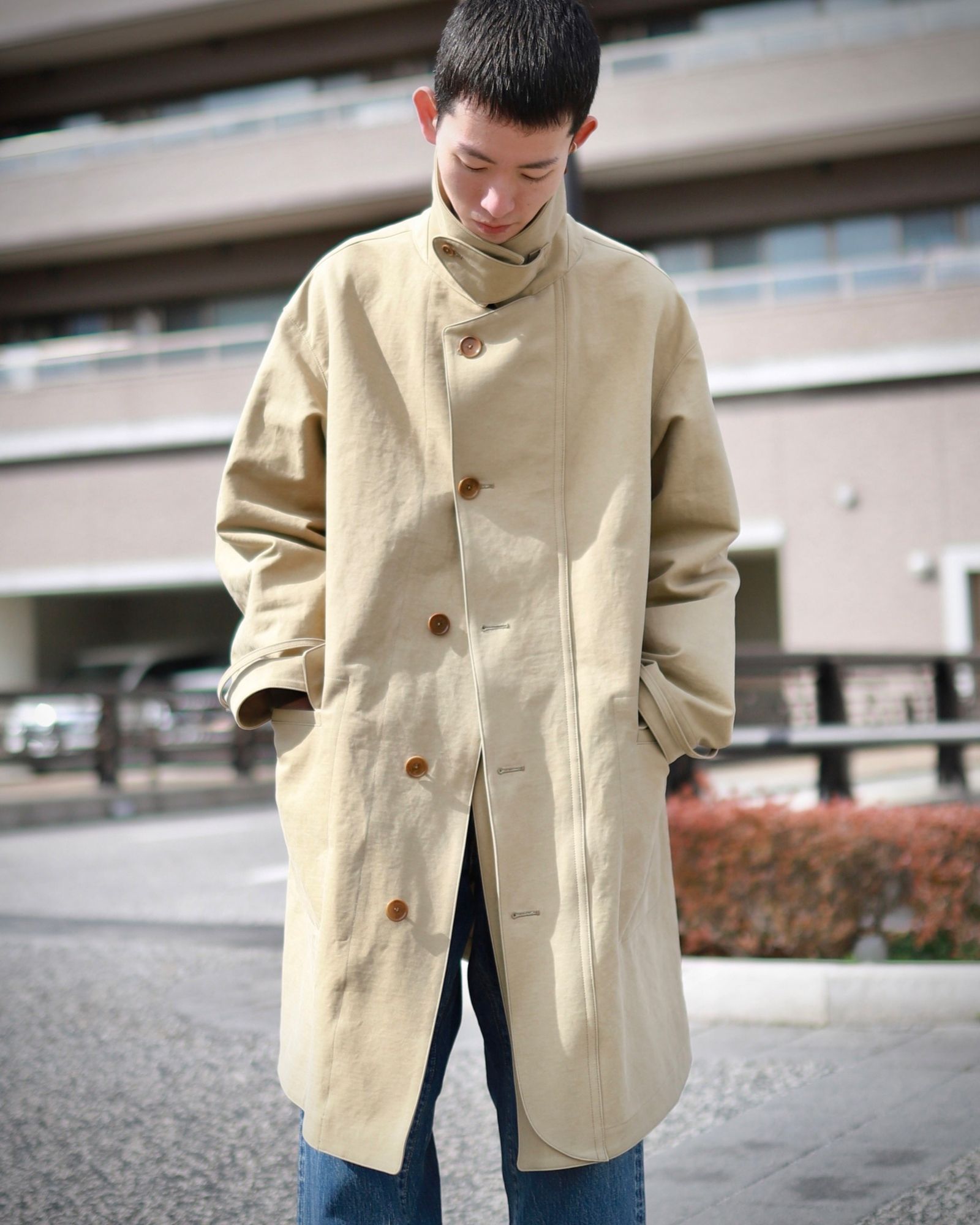 A.PRESSE アプレッセ Motorcycle Half Coatステンカラーコート ...