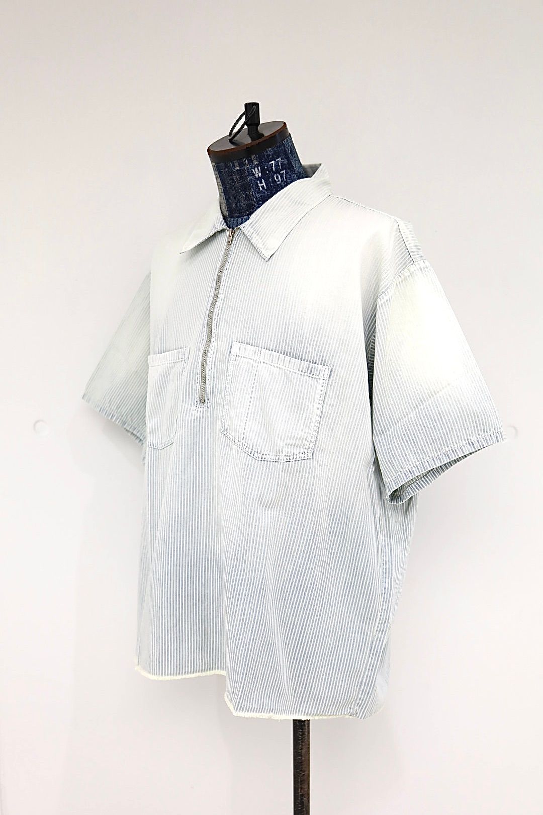 セントマイケル 26SS SS HICKORY SHIRT/STRIPE(SM-MK8-0000-040)WHITE