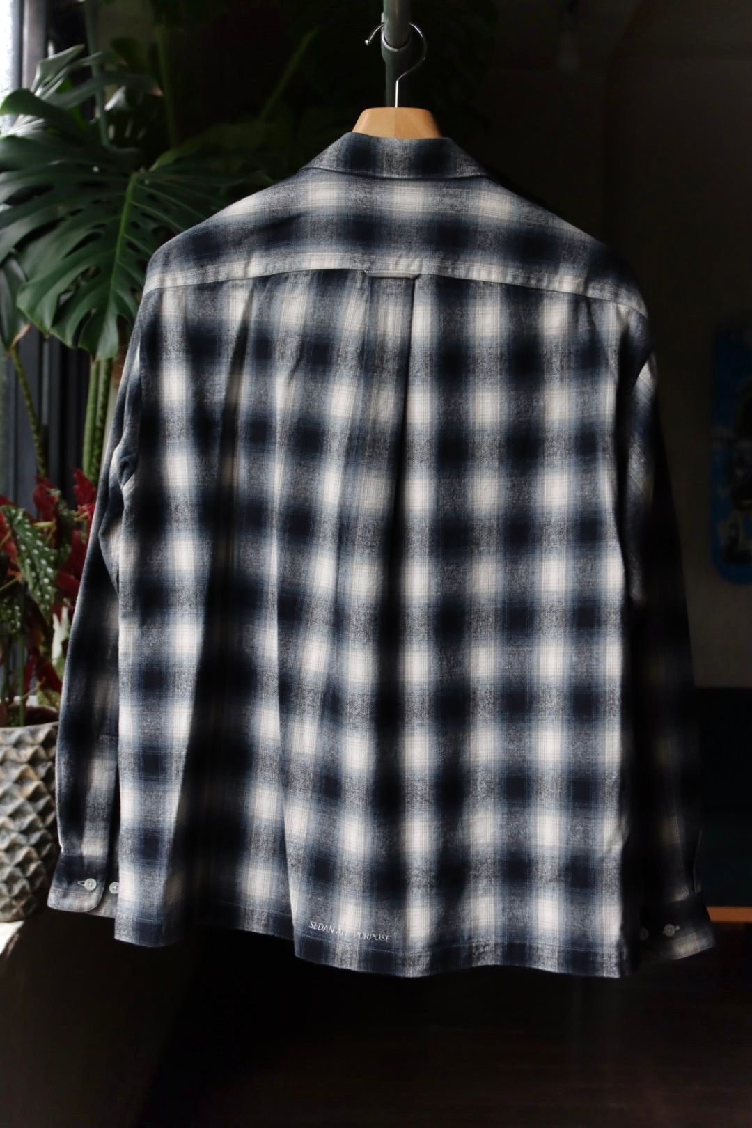 セダンオールパーパスFW23 Brushed Ombre Plaid Open Collar Shirt (SD23F-SH02)Gray Plaid