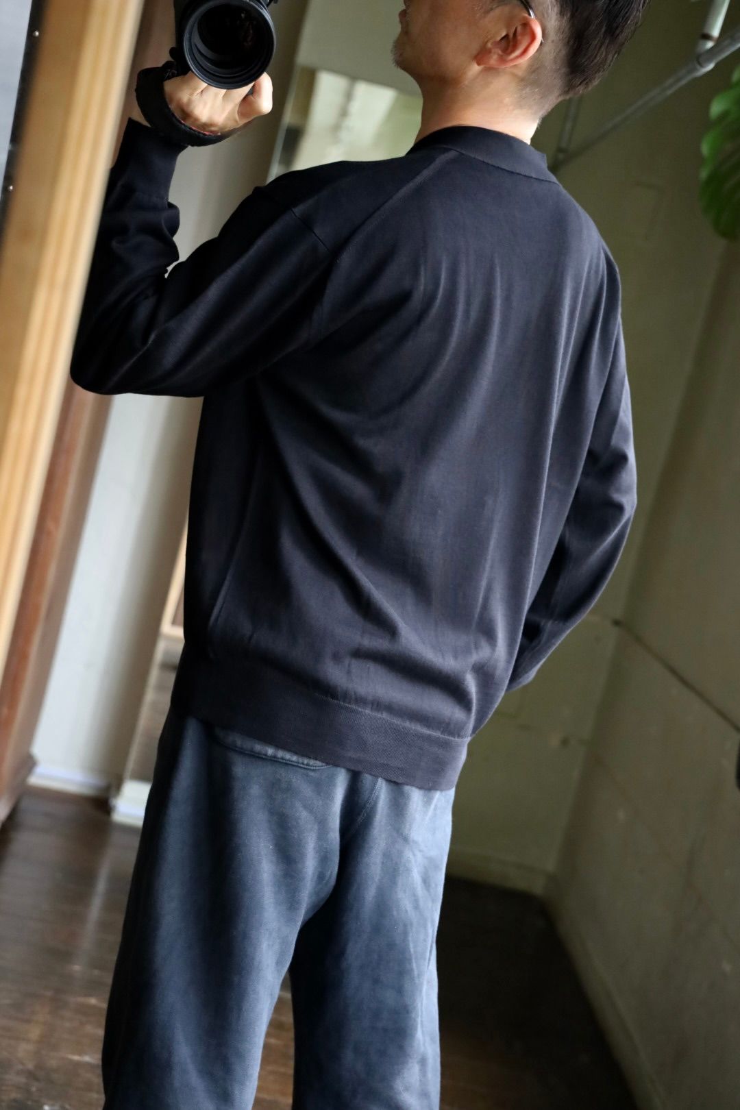 アプレッセ 2025 STYLE2 Wool Cotton High Gauge Cardigan(25AAP-03-05)BLACK☆6月14日(土)発売！