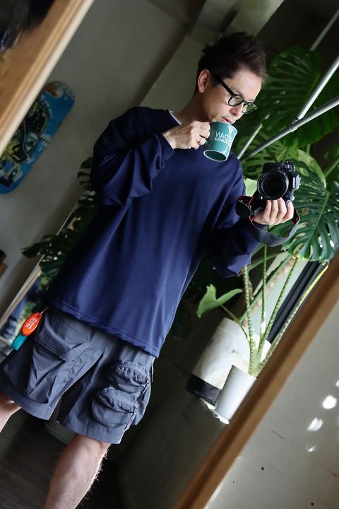 SEDAN ALL-PURPOSE 23FW OG LOGO WOOL JERSEY L/S TEE"NAVY"スタイル