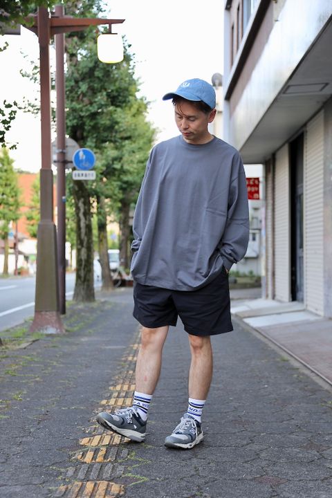 Graphpaper L/S Oversized Tee"GRAY"style.2020.8.28.