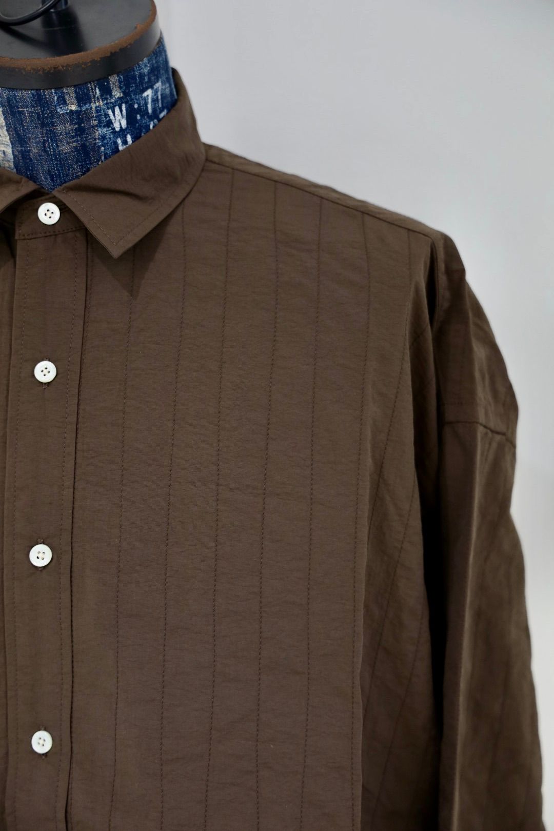 S.F.C 25FW エスエフシー SFC NYLON STITCHED SHIRTS (SFCFW25S01)D Brown