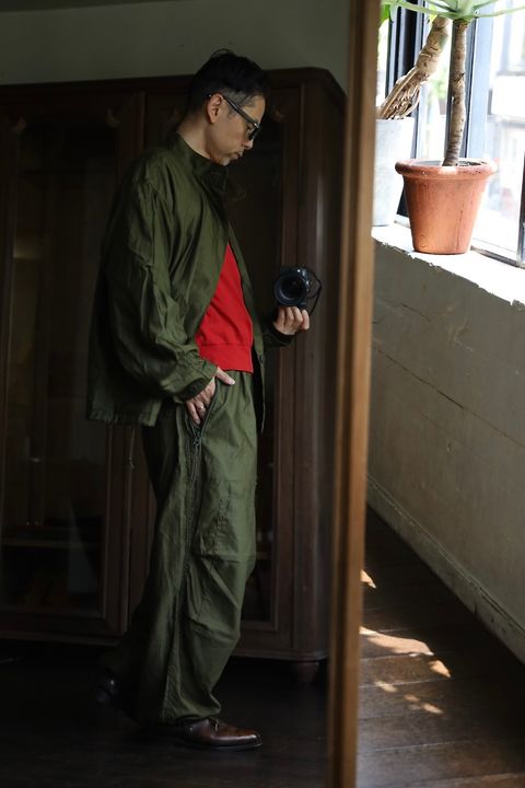 Gurankファティーグジャケット"KHAKI"スタイル
