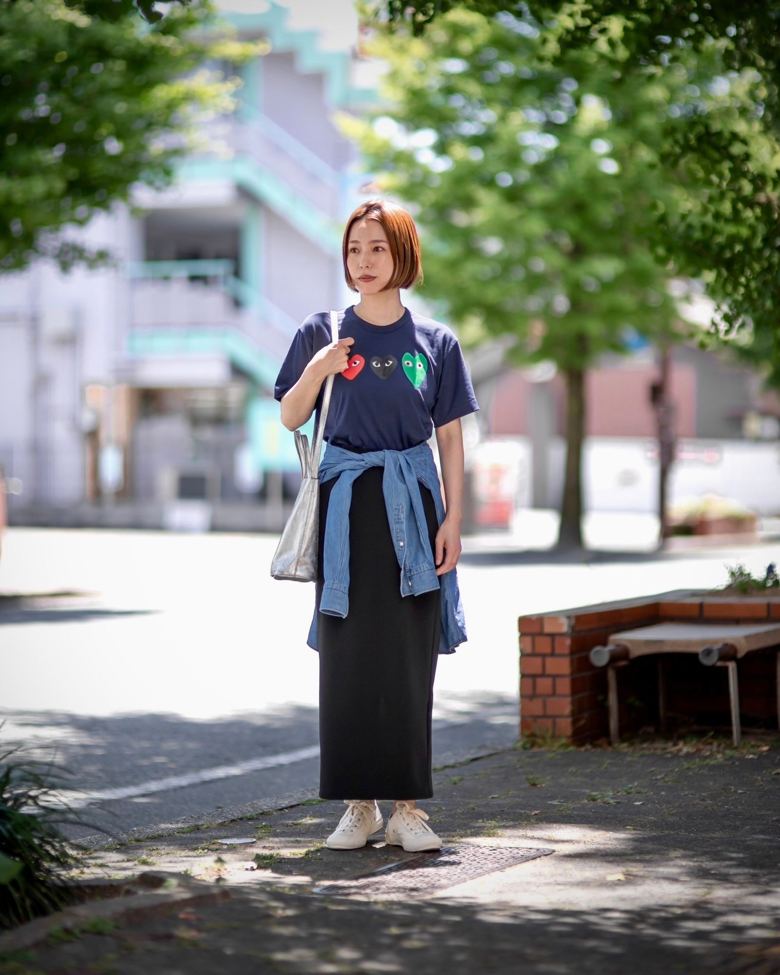 PLAY COMME des GARCONS  3HEARTロゴプリントTシャツ style.2024.06.08