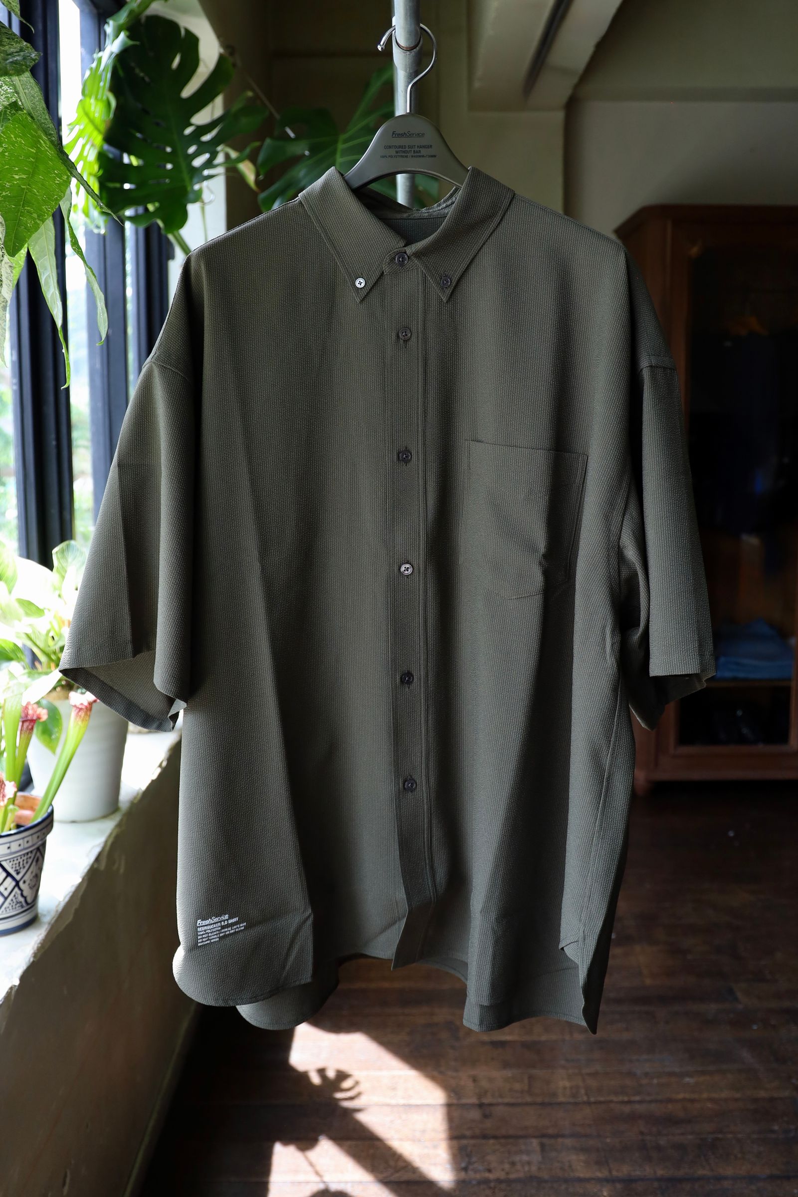 フレッシュサービス SEERSUCKER B.D SHIRT (FSC252-50043)KHAKI