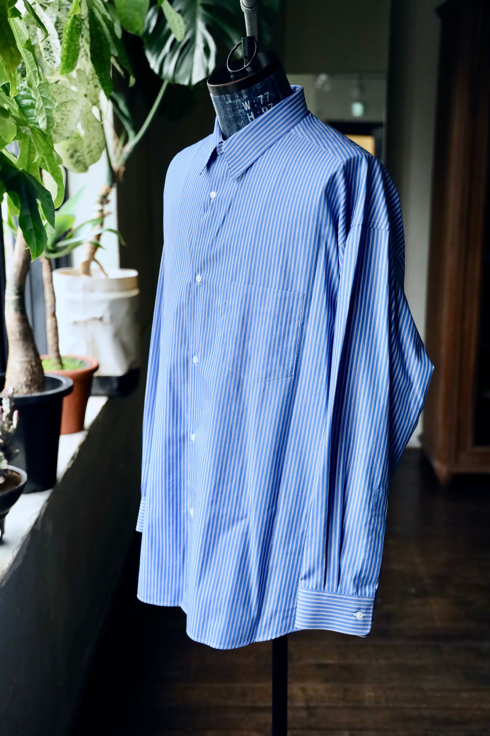トップス Graphpaper Oversized Collar Shirt Graphpaper BROAD S/S OVERSIZED BAND COLLAR SHIRT white GM231