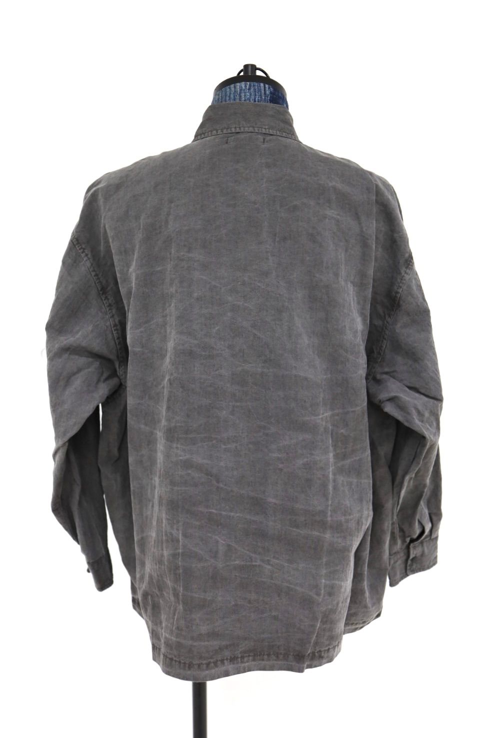 イズネス 26SS シャツ Pigment-Dyed Long-Sleeve Shirt(26SS_07_1008SSSH04-2) BLACK ☆新作発売！