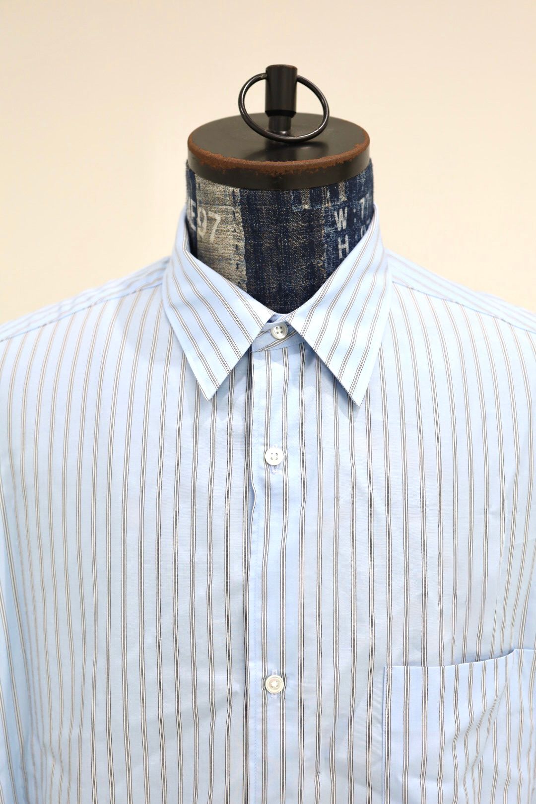 グラフペーパー SIDOGRAS S/S Oversized Regular Collar ShirtGM262-50029)SAX STRIPE☆6月6日(土)発売！