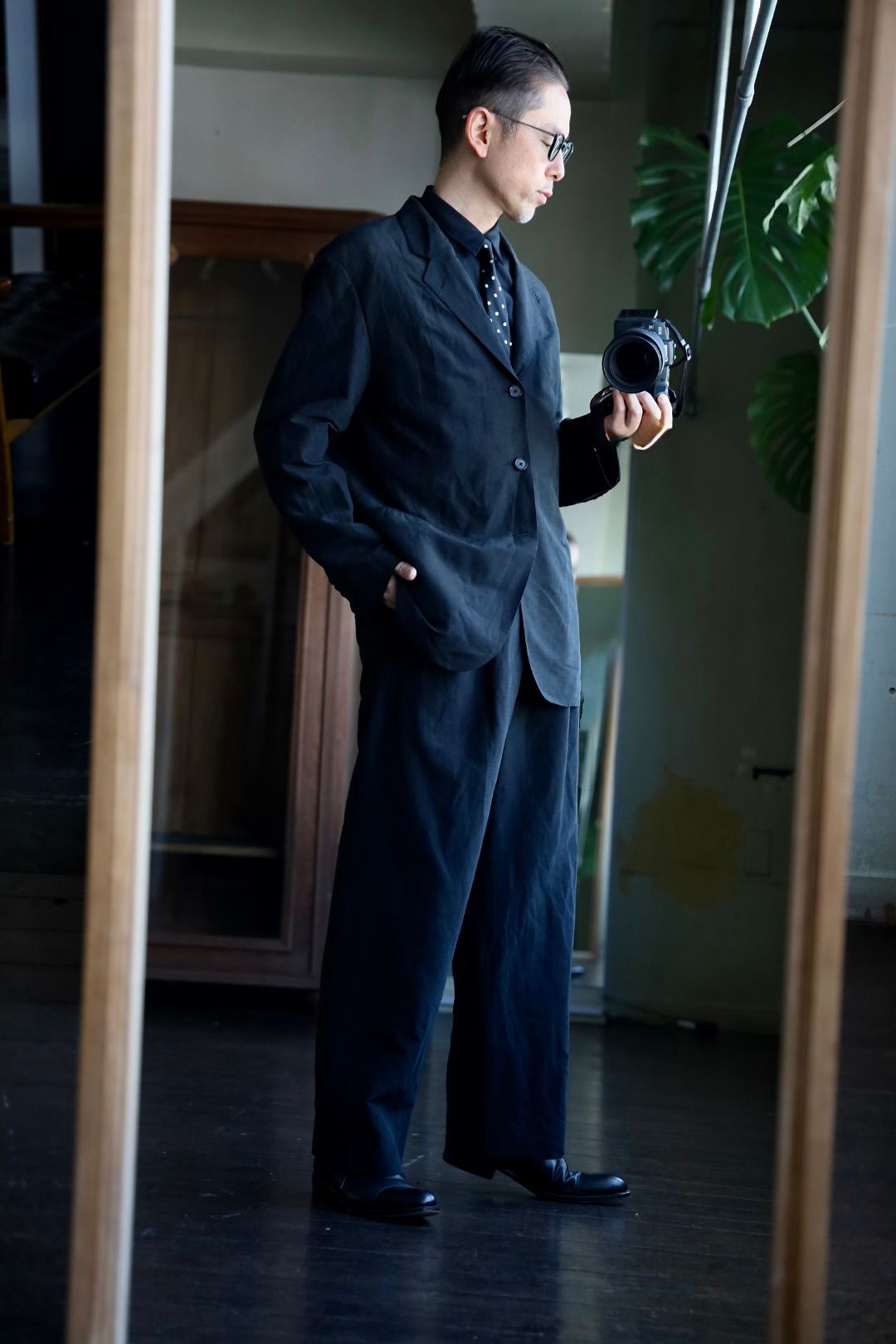 アプレッセ 25SS Silk Linen Trousers(25SAP-04-21H)BLACK