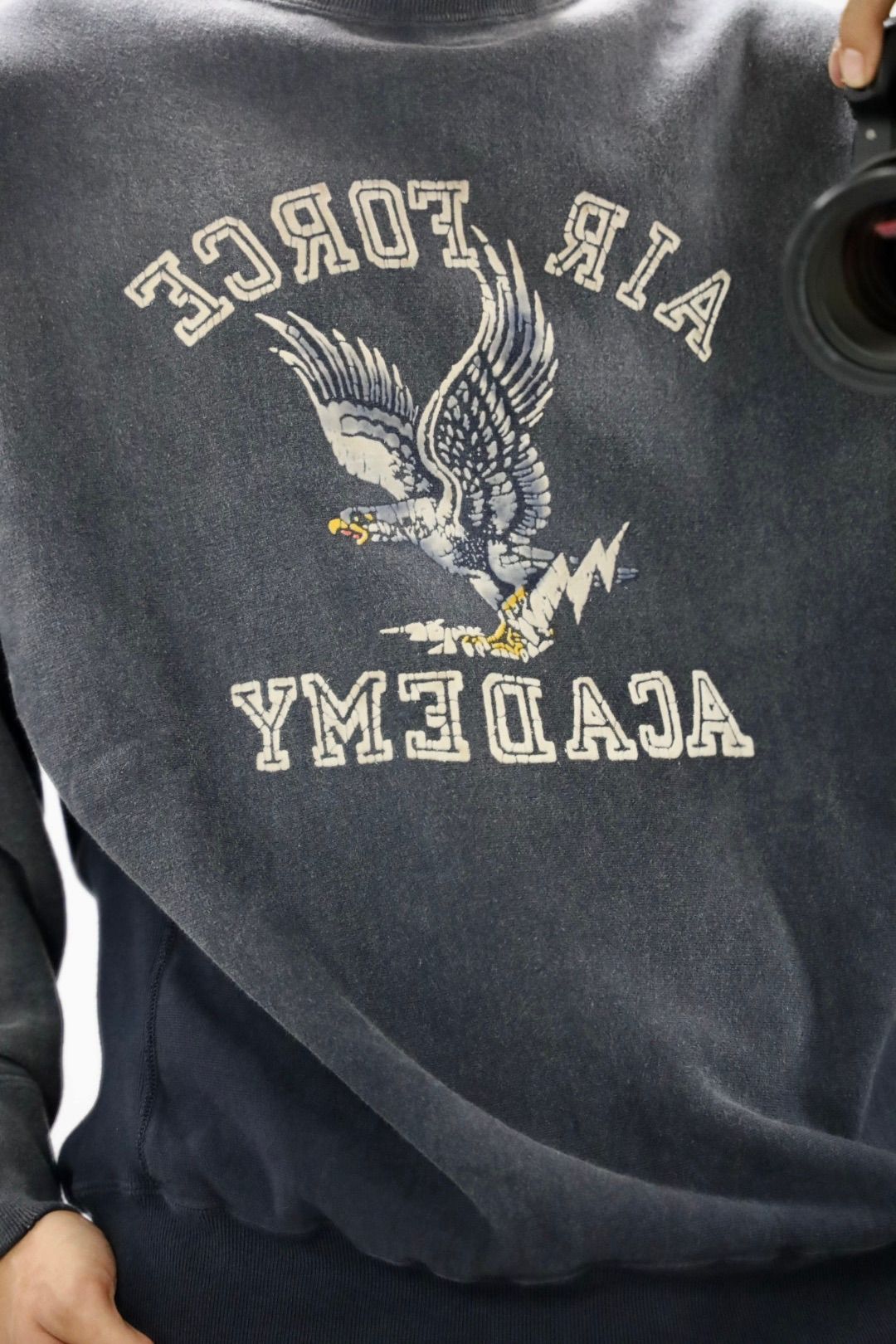 BOW WOW 25FWバウワウ U.S. AIR FORCE EAGLE SWEATSHIRT AGED(BW252-UAES) AGED BLACK