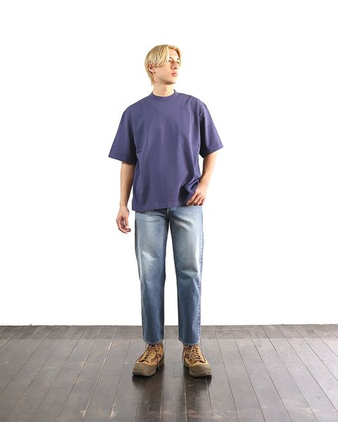 ブラームス24SS blurhms Piece-dyed Plain Tee(DarkPurpleNavy) style 2024.3.21