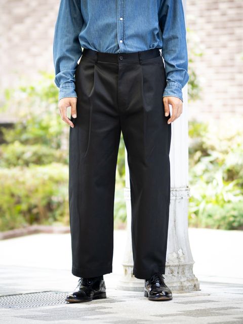 グラフペーパー Westpoint Chino Wide Tapered Trousers(GM263-40166B)BLACK☆8月15日(土)発売！