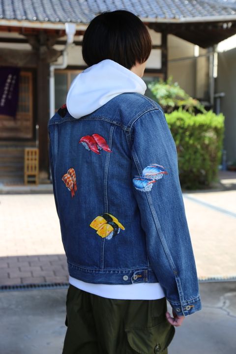 doublet FOOD HAND-PAINTED DENIM JACKET(20AW18BL113)"L.BLUE" style.2020.9.21.