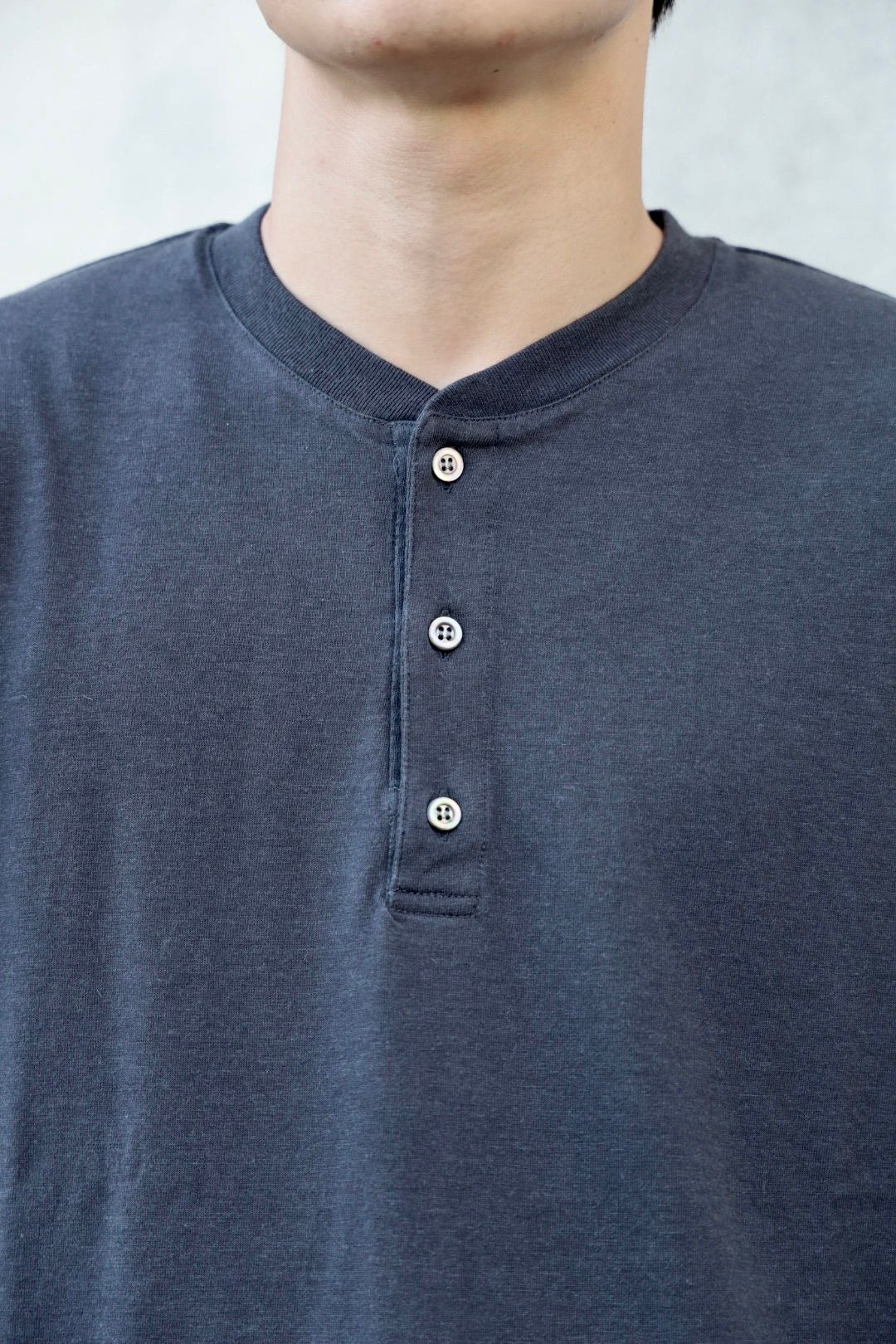 トップス A.PRESSE Cashmere Blend L/S Henley Neck A.PRESSE Cashmere Blend L/S Henley Neck Shirt (CHARCOAL