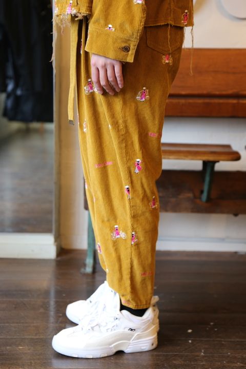 VETNAM EMBROIDERY COURDUROY JACKET & VETNAM EMBROIDERY WIDE TAPERED TROUSERSセットアップスタイル.2020.9.12.
