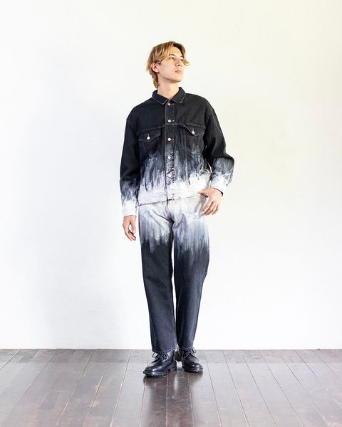 YOKE HAND PAINTED DENIM TRUCKER JACKET(BLACK)スタイル 8月24日(土)新作発売！