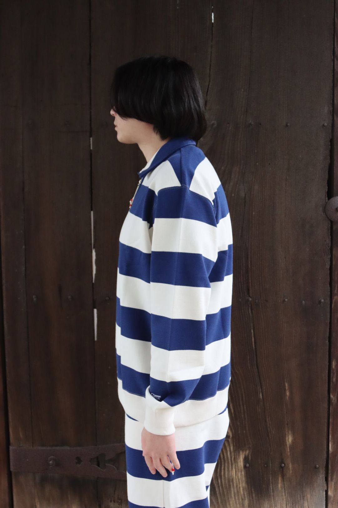 UNIVERSAL PRODUCTS 新作GIMME FIVE HALF ZIP BORDER SWEAT style.2022.1.23