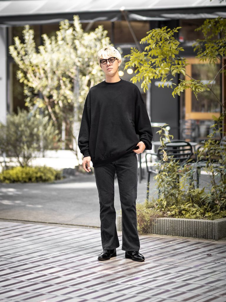 Graphpaper AZUMA Terry Crew Neck Sweat (BLACK) MARKスタイル！