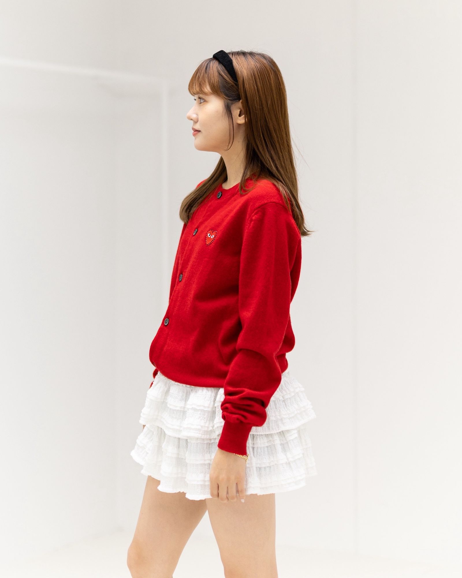 PLAY COMME des GARCONS ROUND NECK RHINESTONE CARDIGAN style.2025.11.22