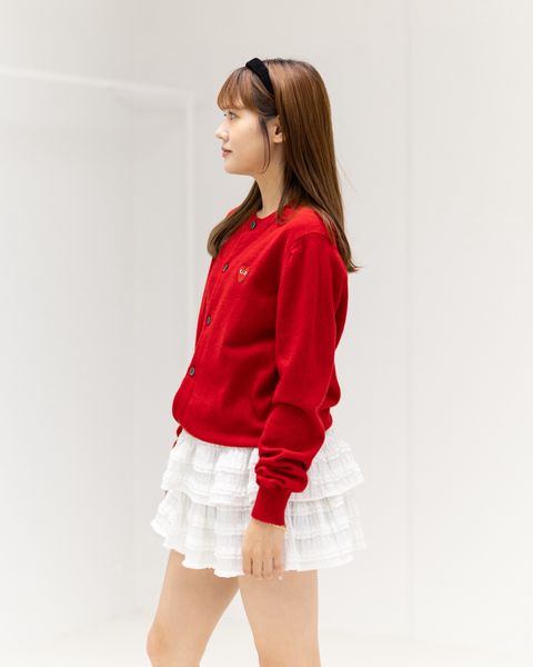 PLAY COMME des GARCONS ROUND NECK RHINESTONE CARDIGAN style.2025.11.22