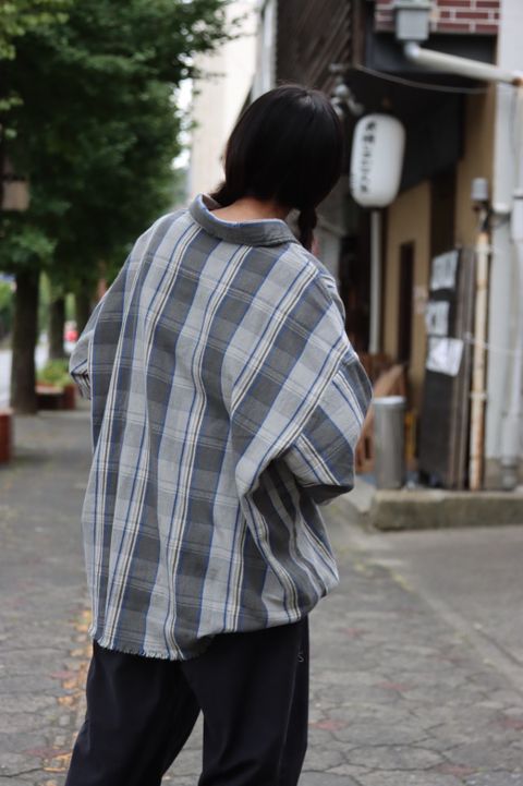 セントマイケル 22AW Saint Mxxxxxx X Shermer Academy コラボチェックシャツGRAY×BLUEスタイル