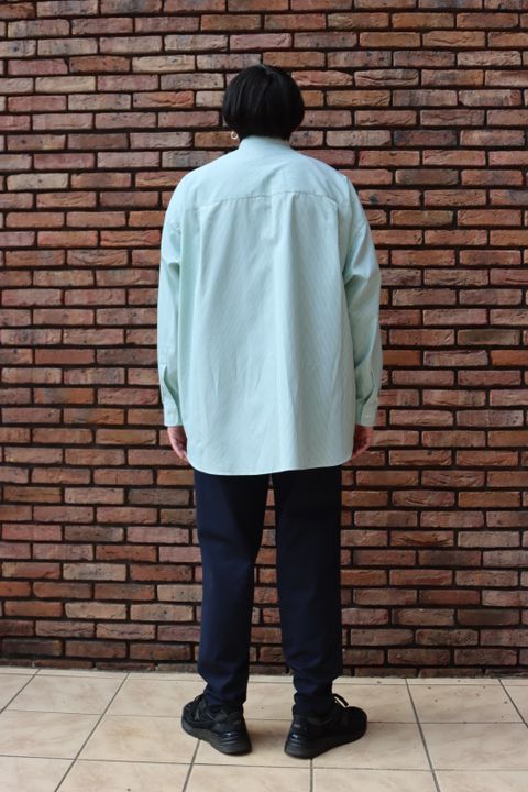 Thomas Mason for Graphpaper L/S Oversized Regular Collar Shirt style.2022.11.26