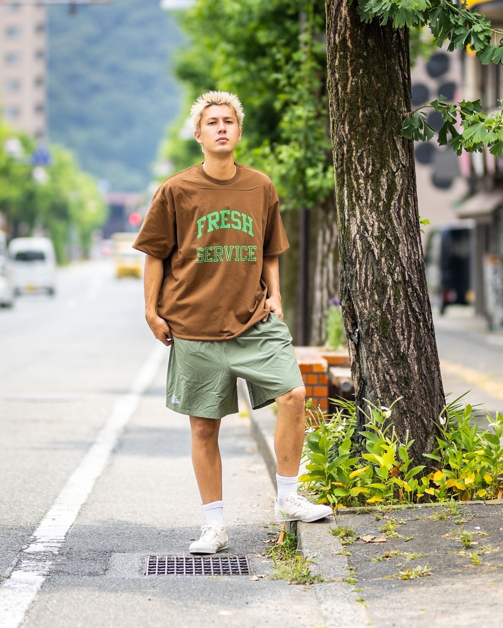 FreshService REVERSIBLE S/S TEE MARKスタイル