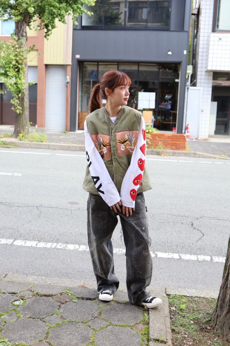 PLAYプレイコムデギャルソン スリーブロゴプリントTシャツ ☆11月1日(土)発売！