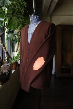 ヨーク24FW PAINTED ELBOW PATCH CARDIGAN(YK24FW0821S)BROWN