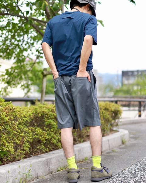 Graphpaper グラフペーパー Stretch Twill Wide Chef Shortsスタイル
