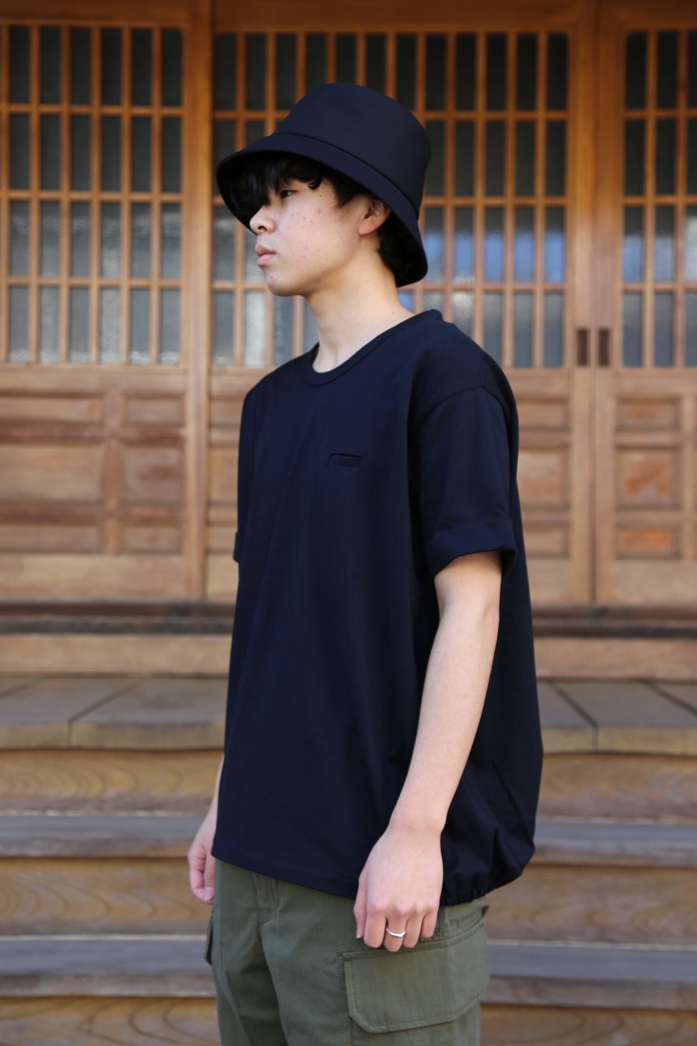 Dulcamara バルーンTシャツ(D121-T800),よそいきバケットハット(D121-G110) style. 2021.03.08.