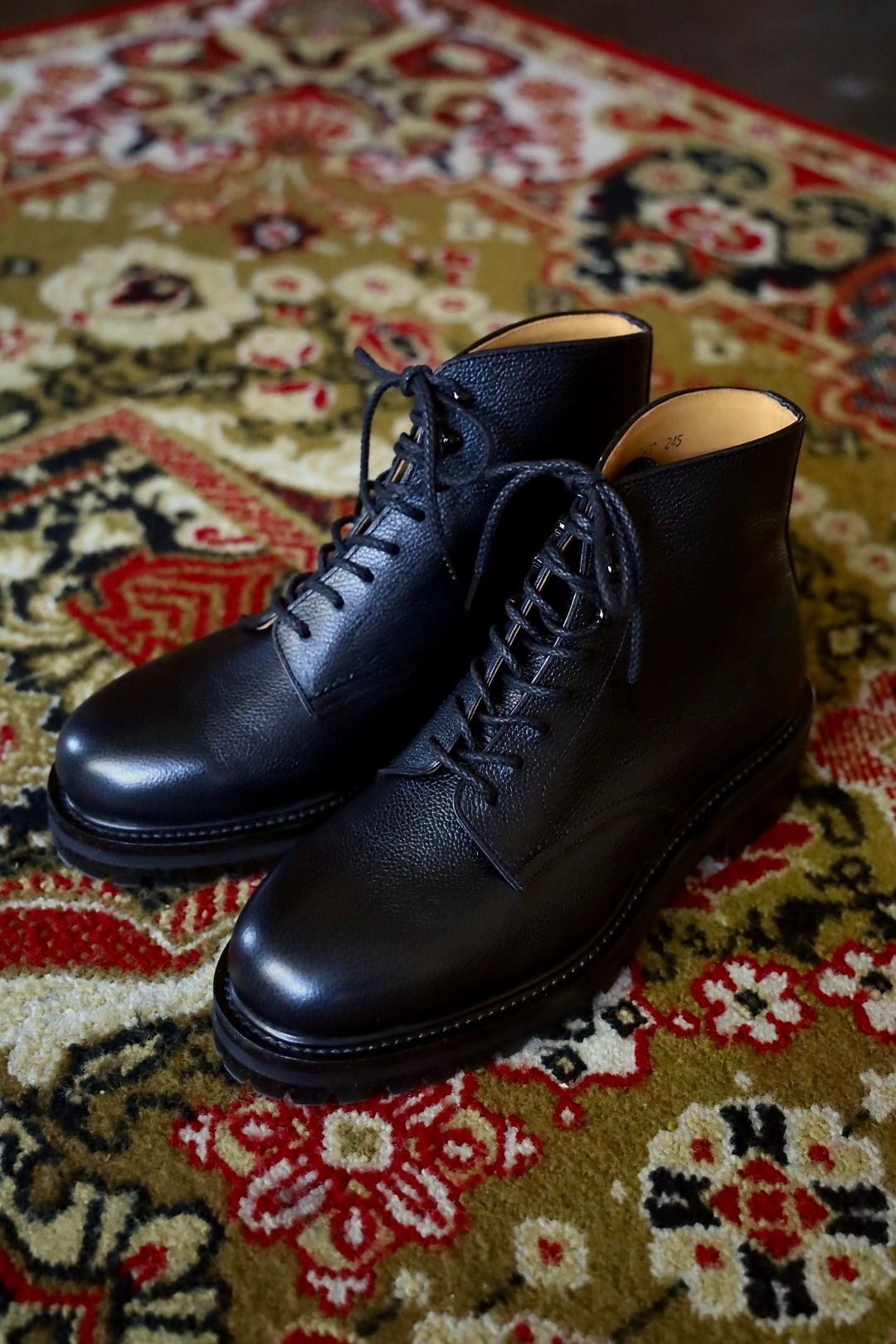 FOOTWORKSフットワークス レースアップブーツ WOMENS Lace-up shoes in grain leather(F03-0002_W)BLACK☆新作発売！