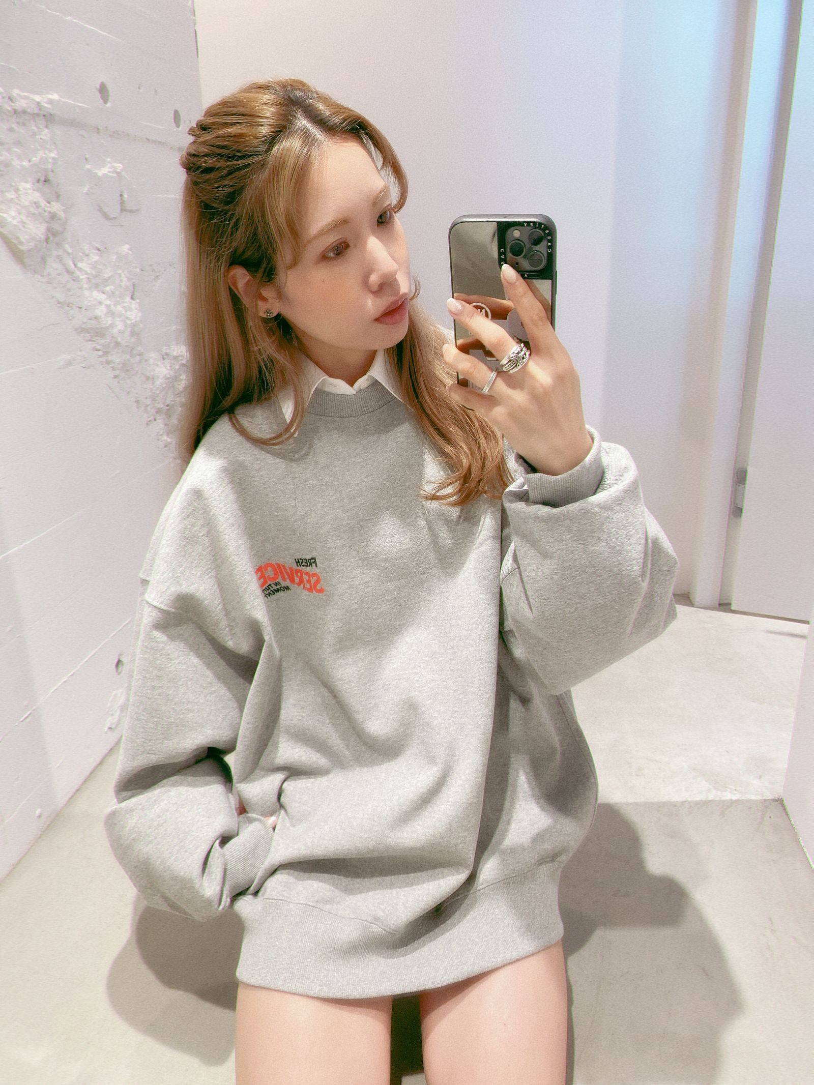 FreshService CORPORATE PRINTED CREW NECK SWEAT"All Day All Night" style.2024.5.9