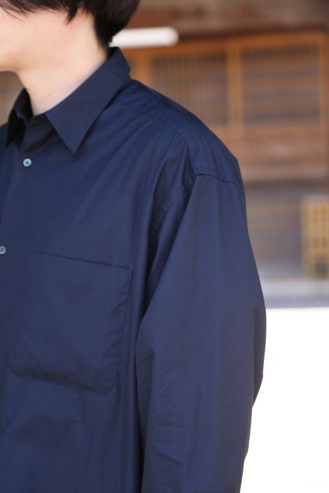Graphpaper Broad L/S Oversized Regular Collar Shirt(GM212-50110B) style.2021.5.30.