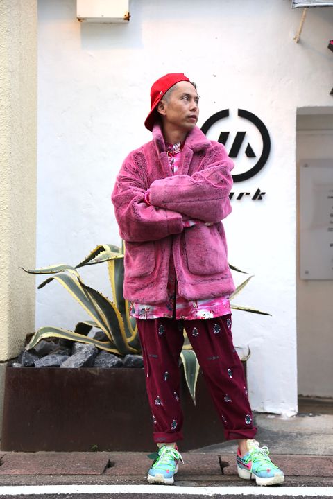 doublet HAND-PAINTED FUR JACKET"PINK"style.2020.10.16.