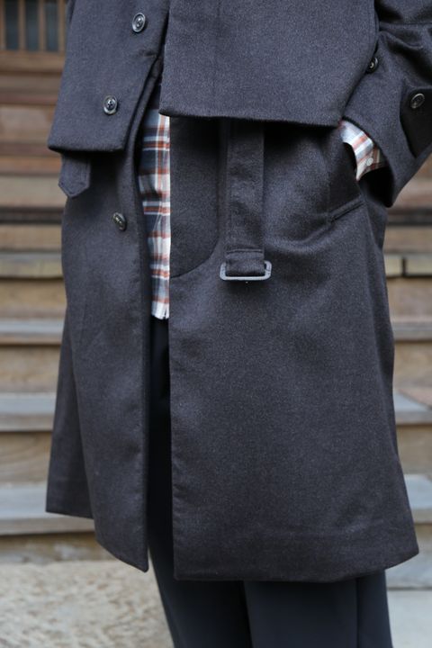 YOKE 新作 CASHMERE 3WAY BAL COLLAR SHARE COAT(YK20AW0134C)"DARK BROWN"style.2020.10.10.
