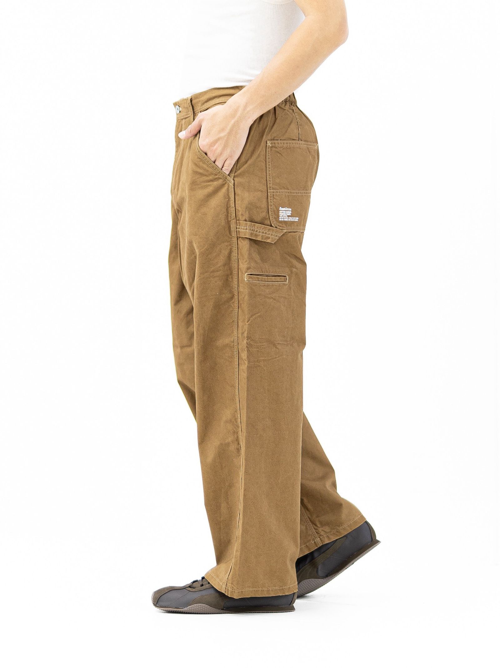 フレッシュサービス COTTON CANVAS LEATHER COLLAR WORK JACKET (CAMEL) MARKスタイル