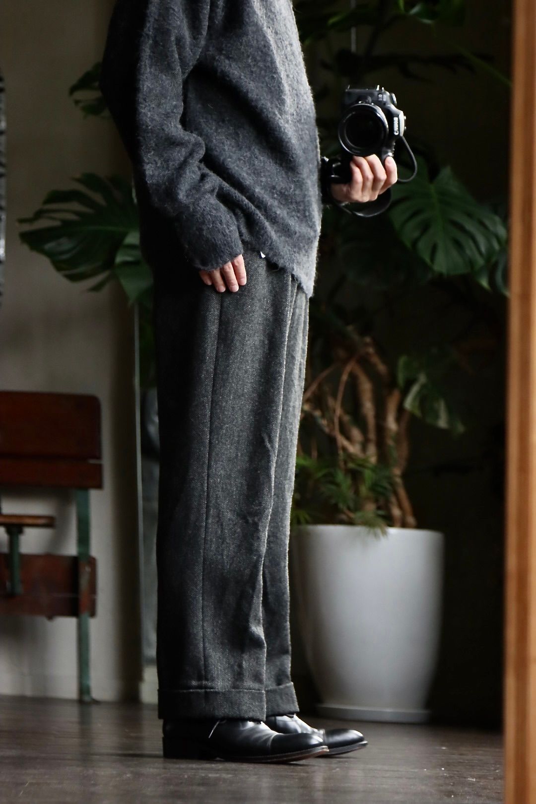 blurhms 22FW Wool Alpaka Napping Knitスタイル.2022.9.25.