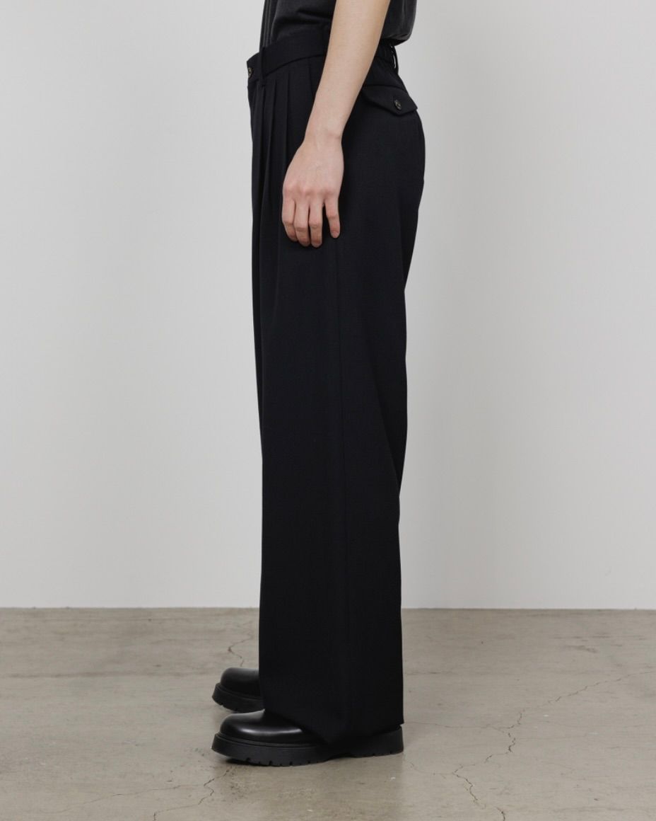 MARKAWARE Organic Wool Survival Cloth® Triple Pleated Wide Trousers(A25C06PT02C)BLACK☆新作発売！